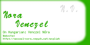 nora venczel business card